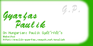 gyarfas paulik business card